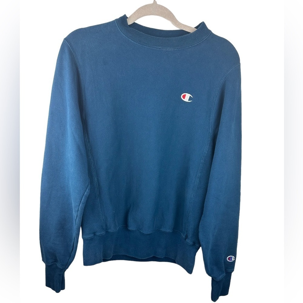 Champion Reverse‎ Weave Sweatshirt Sz XS Dark Teal Blue Classic Crewneck